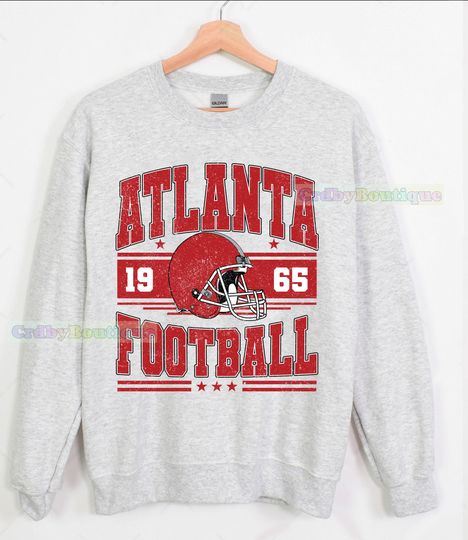 Vintage Atlanta Football Sweatshirt, Game Day Atlanta Fan Gifts