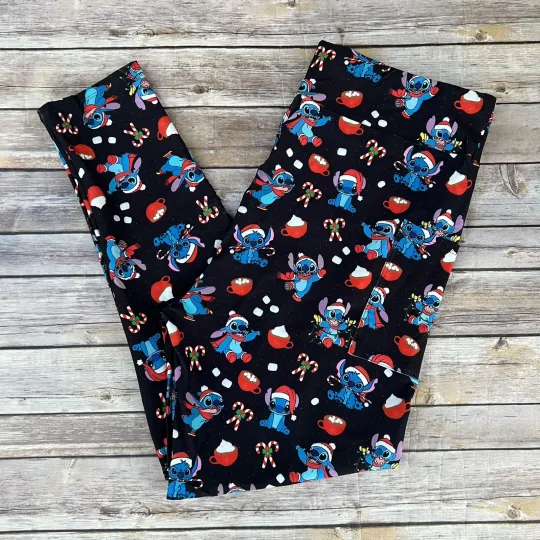 Stitch Christmas Candy Cane Holiday Women's Plus