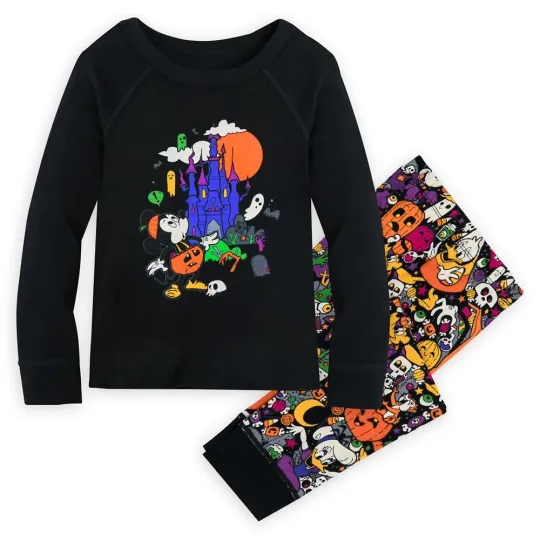 Discover Disney Mickey Mouse Friends Halloween Kids Pajama Set Long Sleeve Top Long Pants