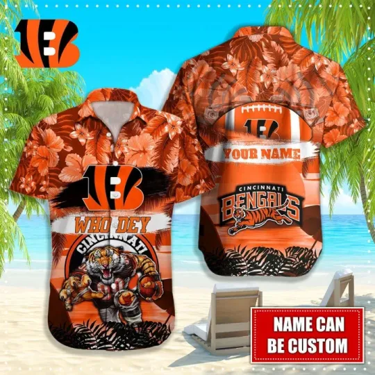 Discover Cincinnati Begalls Who Dey Tropical Custom Hawaiian Shirt Unisex Summer Aloha
