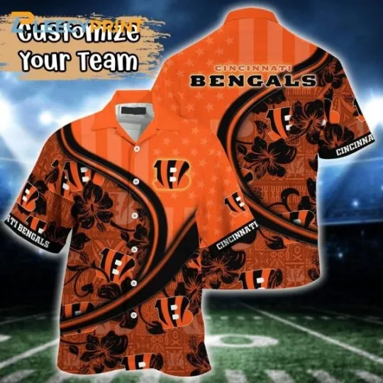 Discover Cincinnati Begalls football Hibiscus Flower Flag Hawaiian Shirt, Gift for Fan