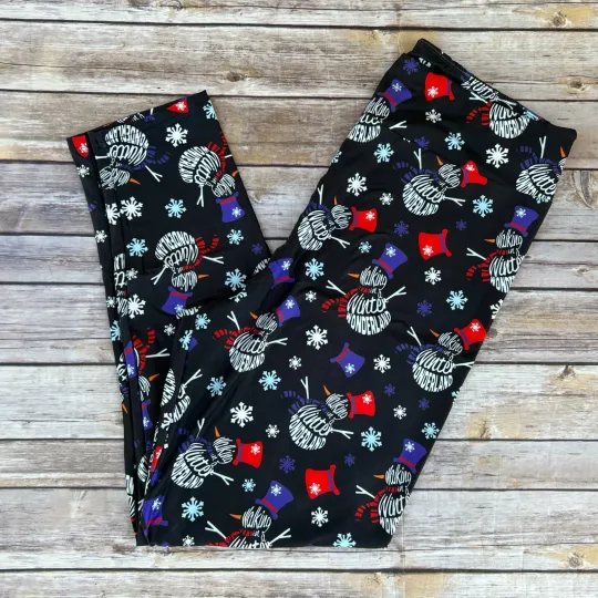 Snowman Snowflake Winter Wonderland Women's Leggings TC2 Extra Plus