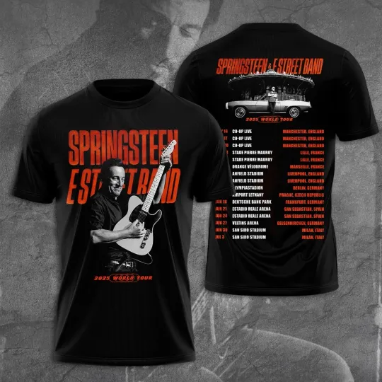 Bruce Springsteen & E Street Band 2025 World Tour 3D TSHIRT