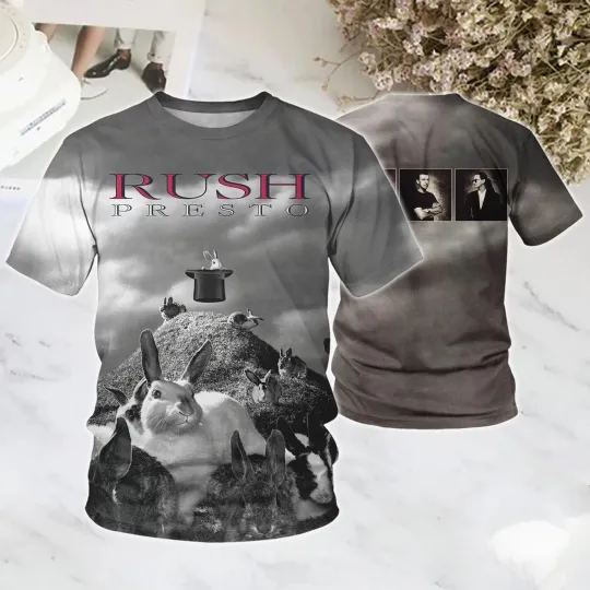 Discover Rush Presto Album Cover Unisex Polyester Gift For Fan 3D T-shirt