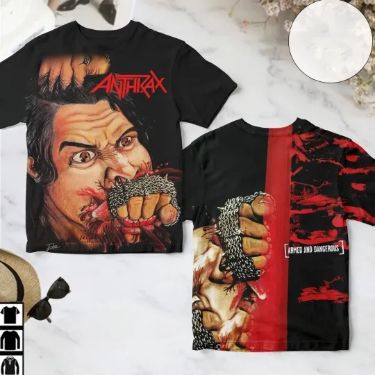 Anthrax Fistful Of Metal Album Cover 3d AOP Tee Shirt