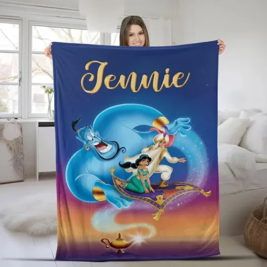 Disney Aladdin Blanket, Princess Jasmine Magic Kingdom Fleece Blanket