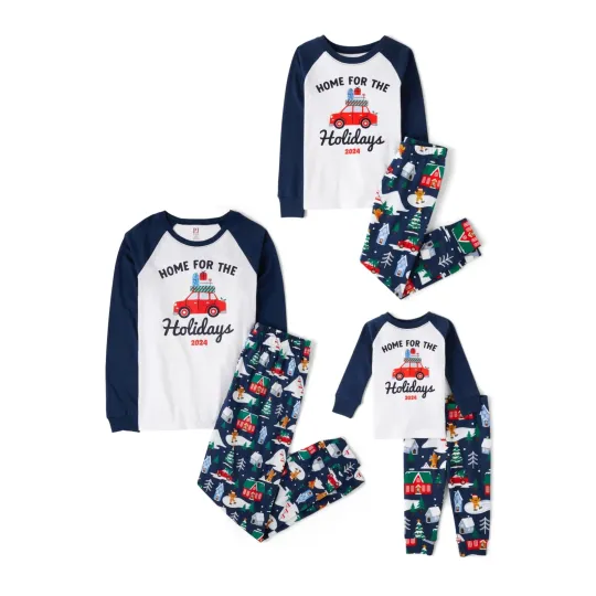 Discover Baby Kids 2 Piece Family Matching Christmas Pajama Sets Cotton Blue Home for ...
