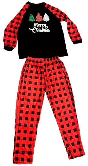 Discover Christmas Pajama Set - Christmas Trees / Merry Christmas - Size Women's XL