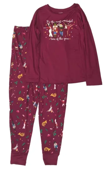 Discover Joyspun Women's Size Small (4-6) Purple Nutcracker Pajamas Joggers Set Christmas