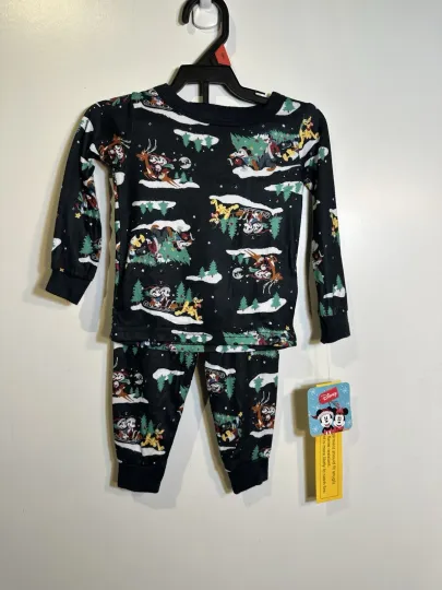 disney toddler boys pajamas set size 2T christmas long sleeve shirt and pants