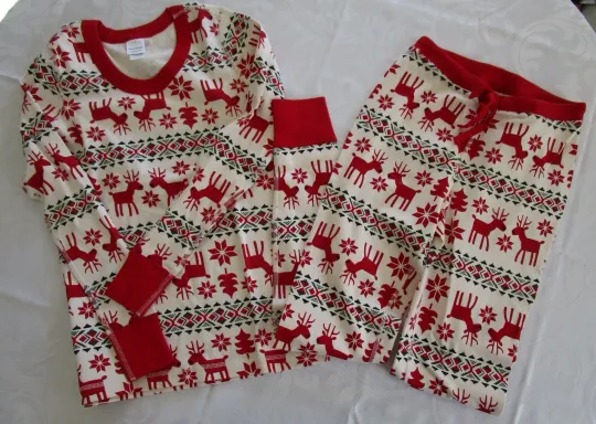 Discover HANNA ANDERSSON DEER FAIR ISLE CHRISTMAS PAJAMA SET Adult XS, S