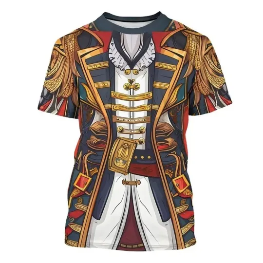 Mens Funny Pirate Captain HALLOWEEN 3D Printed T-Shirt