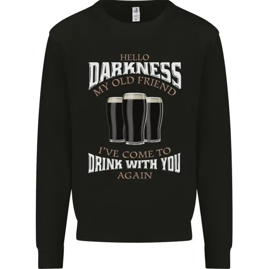 Discover Hello Darkness My Old Friend Funny Guiness Mens Sweatshirt Jumper