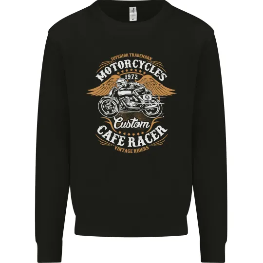 Discover Biker Custom Cafe Racer Motorcycle Mens Sweatshirt Jumper