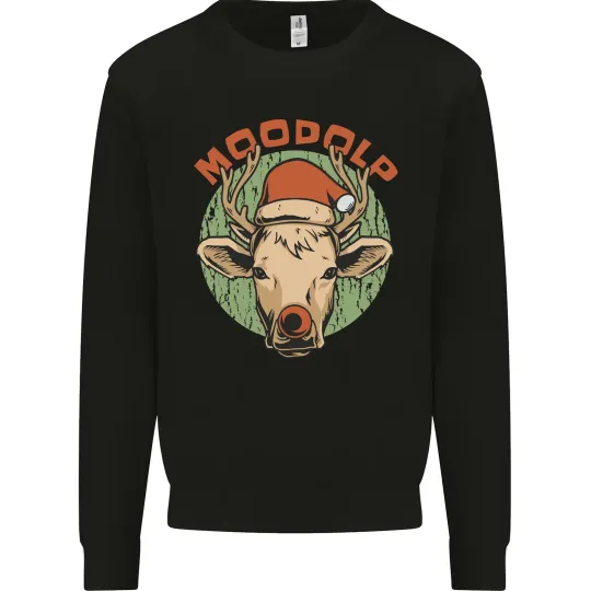 Discover Moodolf Funny Rudolf Christmas Cow Men's Sweatshirt