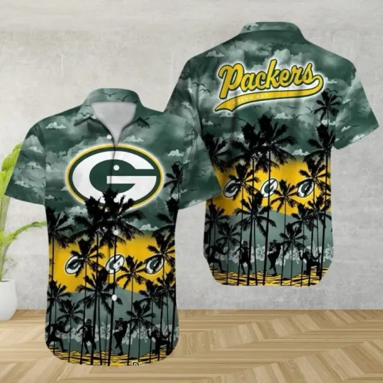 Discover Green Bay Football Island Breeze Sunset Summer Aloha Unisex Hawaiian Shirt, Gift for Fan