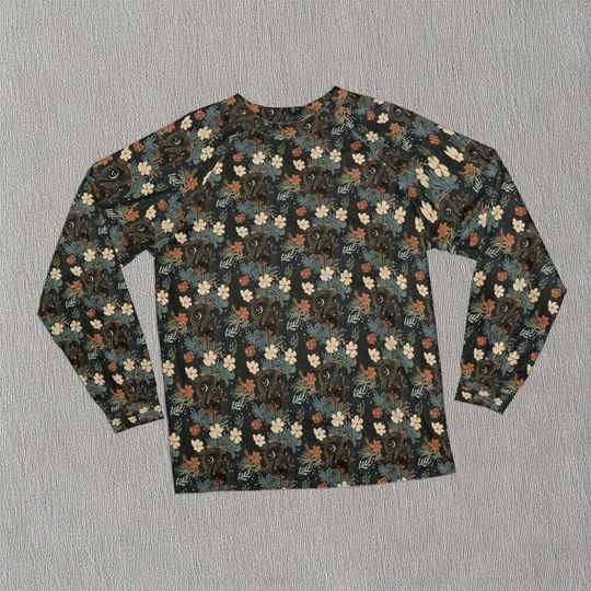 Black Pug Pug Raglan Pajamas,Kids and Adult Sizing, PJ Set or Pajama Pants Only