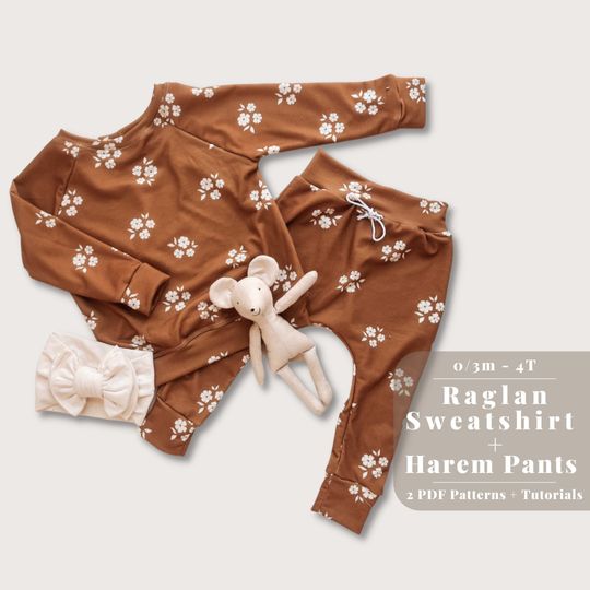 Baby and Toddler lounge SET pattern, Baby lounge set sewing pattern, Kids lounge outfit pattern, Baby and kids sewing SET, Lounge pattern