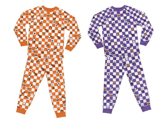 Discover Halloween Checkered Long Sleeve Two Piece Pajama, Spooky Season Family Pajamas Set, Halloween Pumpkins Pajamas, Boo Loungewear Set