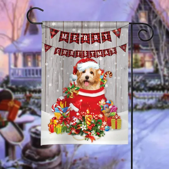 Discover Havanese Dog Merry Christmas Flag, Havanese Dog Santa Claus Gift Bag Xmas Flag