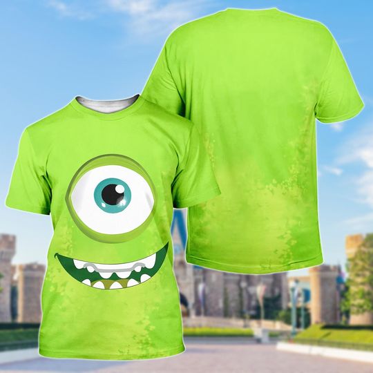 Mike Wazowski T-shirt, Monsters Inc 3D Shirt, Disney Halloween Outfit, Unisex Pixar Cosplay Gift, Gift For Halloween, Halloween Party