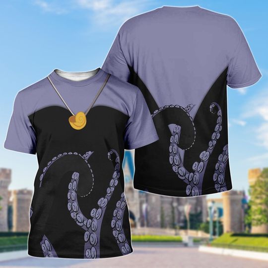 Ursula Costume 3D T-shirt, Disney Villain Ursula Shirt, Witch Costume Shirt, Disney Villain Shirt, Halloween Party Gift