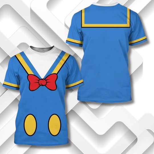Discover Cartoon Duck Sailor T-Shirt: Funny 3D Print Cosplay Costume