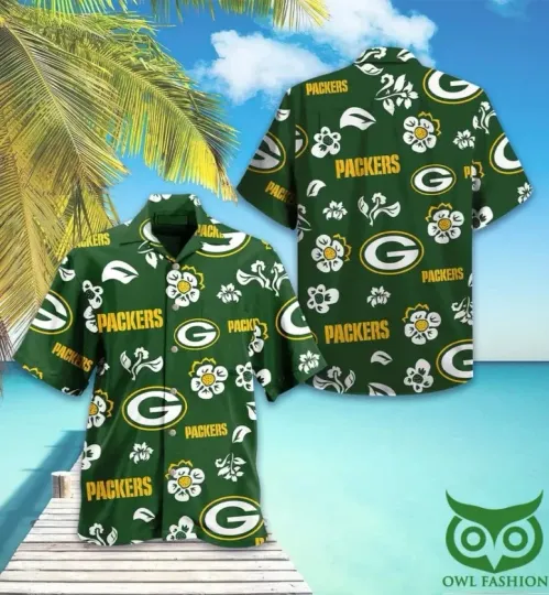 Discover Green Bay Football Floral Fanfare Summer Aloha Unisex Hawaiian Shirt, Gift for Fan