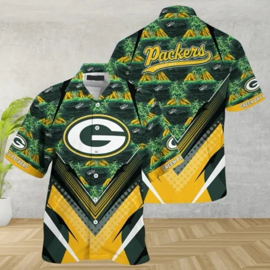 Green Bay Football Island Horizon Summer Aloha Unisex Hawaiian Shirt, Gift for Fan