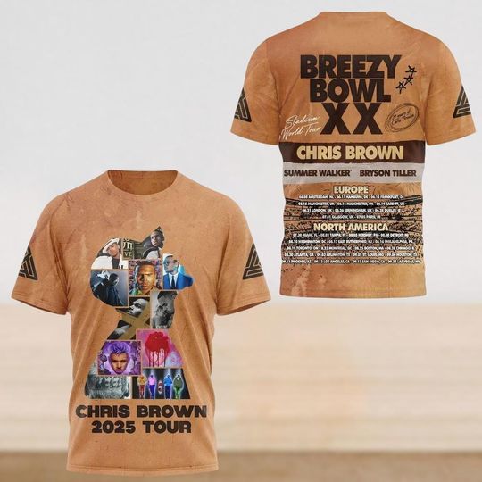 Chris Brown Tour Breezy Bowl XX Shirt , Chris Brown Concert 2025 Shirt, Chris Brown Shirt, Chris Brown Fan Gifts, Music Lover Tee