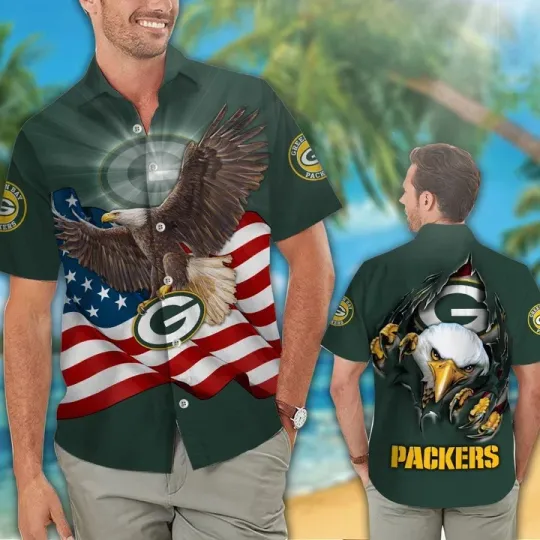 Discover Green Bay Football Eagle Pride Summer Aloha Unisex Hawaiian Shirt, Gift for Fan