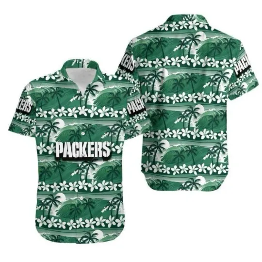 Discover Green Bay Football Tropical Waves Summer Aloha Unisex Hawaiian Shirt, Gift for Fan