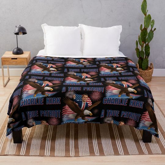 Charlie Kirk A true Patriot American Eagle Blanket