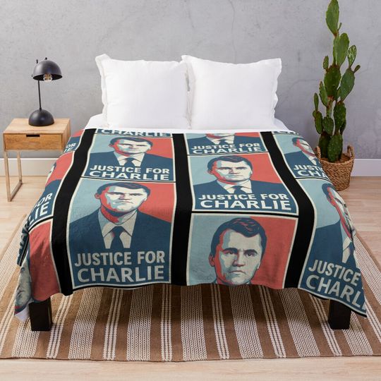 Justice For Charlie Kirk Retro Art Blanket