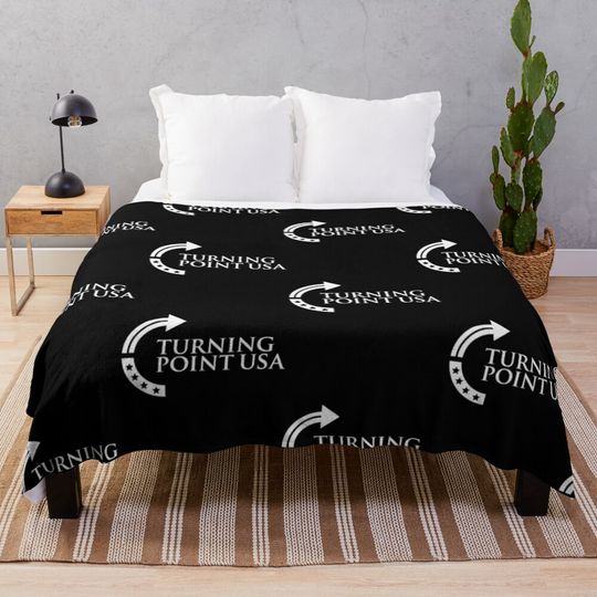 Discover Turning Point USA White Blanket