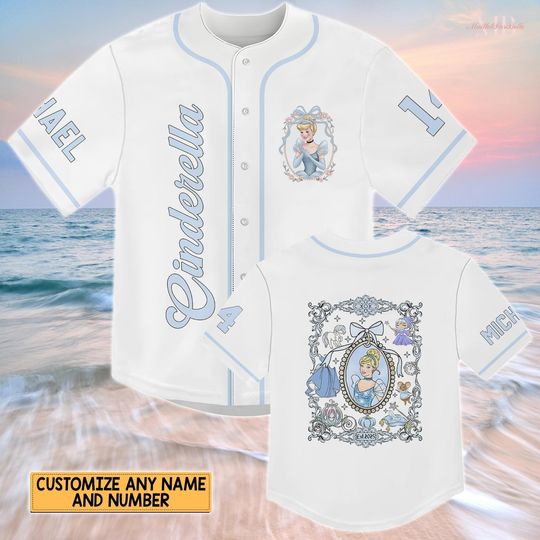Discover Custom Cinde Baseball Jersey, Disney Princess Jersey Shirt, Magic Kingdom Baseball Shirt