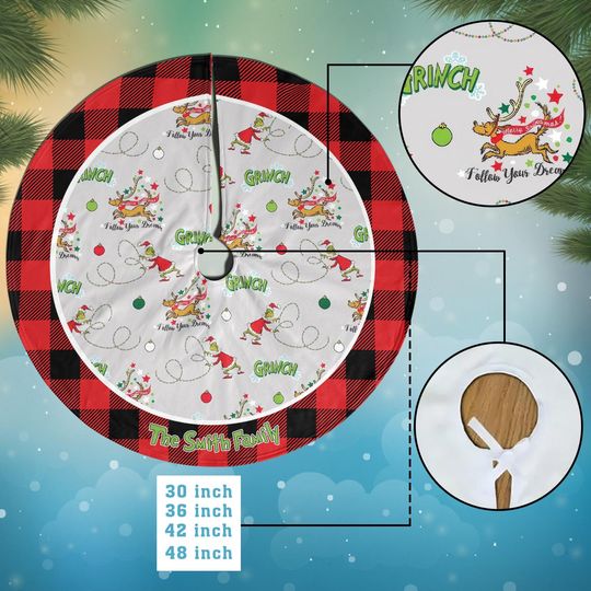 Discover Personalized Christmas Tree Skirt with the funny character, Christmas Holiday Home Decor Custom Tree Skirt, Christmas Decorations