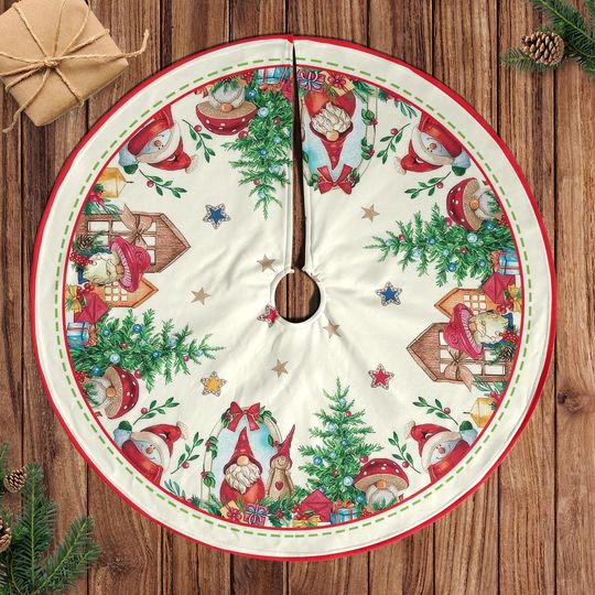 Discover Gnome Christmas Tree Skirt, Christmas Holiday Home Decor Tree Skirt, Christmas Decorations, Holiday tree Skirt