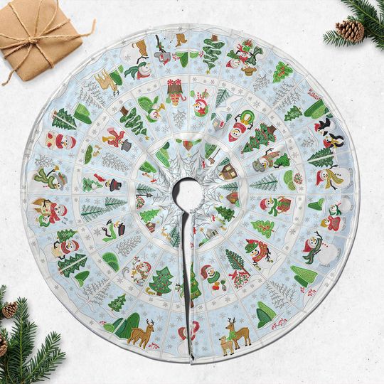 Christmas Tree Skirt With 4 Size, Quilted Tree skirt, Christmas Tree Home Decor, Christmas Tree Cover, Tree Skirt, Christmas Decoration