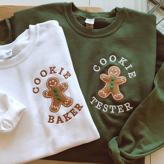 Cookie Baker, Tester Embroidered Sweatshirt Crewneck, Christmas Season, Winter Xmas Crewneck, Matching Crewnecks, Gift For Christmas