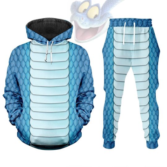 Discover Zootopia Snake Costume Hoodie Jogger, Blue Snake Tracksuit, Cartoon Reptile Cosplay Outfit, Halloween Zootopia 2 Hoodie, Gift For Him