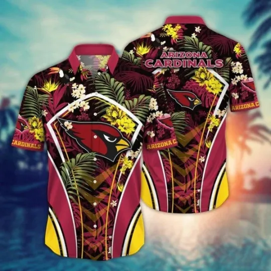 Arizonna Football Hawaii Shirt Flower Vibrant Beachy Hawaiian Shirt, Gift for Fan