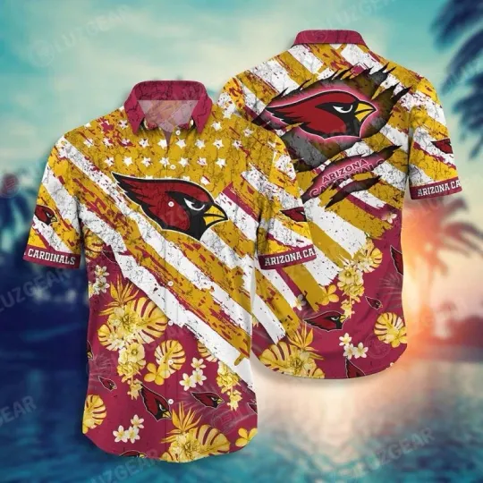 Discover Arizonna Football Tropical Stripes Hawaiian Shirt Summer Aloha, Gift for Fan