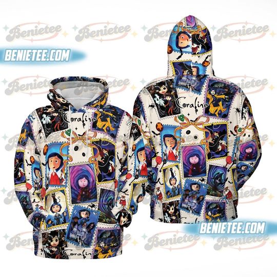 Discover Halloween Doll costume Tee 3D, Coraline 3D, Horror Doll Cartoon Movie Hoodie 3D, Cartoon Character shirt Gift