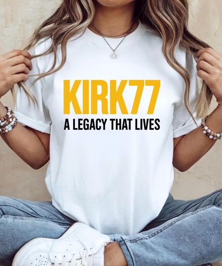 Discover Charlie Kirk 77 T-Shirt, Kirk77 Shirt, A Legacy That Lives Shirt