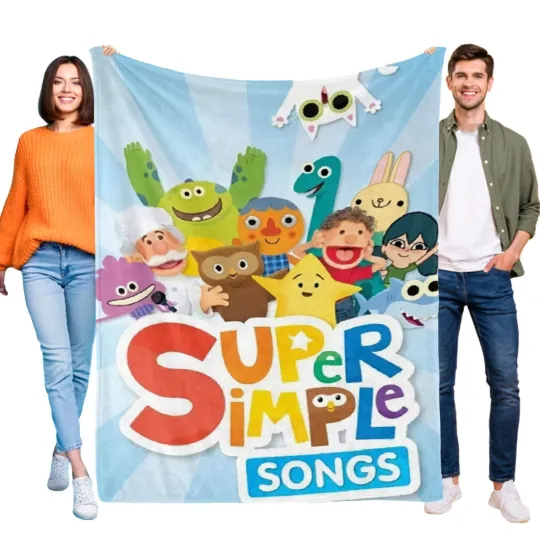 Discover Super Simple Song Flannel Blanket for Bed and Sofa