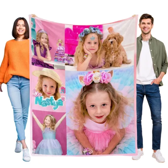 Discover Like Nastya Fleece Blanket for Kids, Soft Bed and Sofa Throw