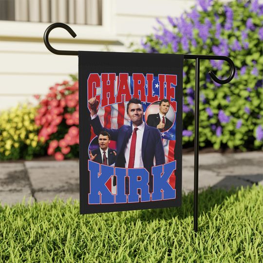 Charlie Kirk Patriotic Garden Flag, Stand Against Violence, Memorial for Charlie Kirk, Justice For Charlie Kirk, Human Rights, Activist Flag