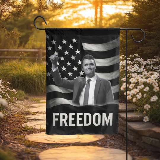 Charlie Kirk Memorial Flag - Freedom Shirt House Banner Conservative Tribute Gift, Justice for Charlie Kirk
