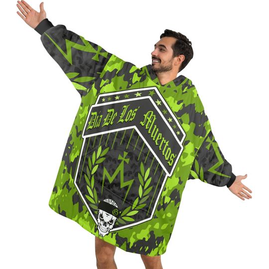 Discover Da De Los Muertos Art Blanket Hoodie Personalized Fleece Loungewear